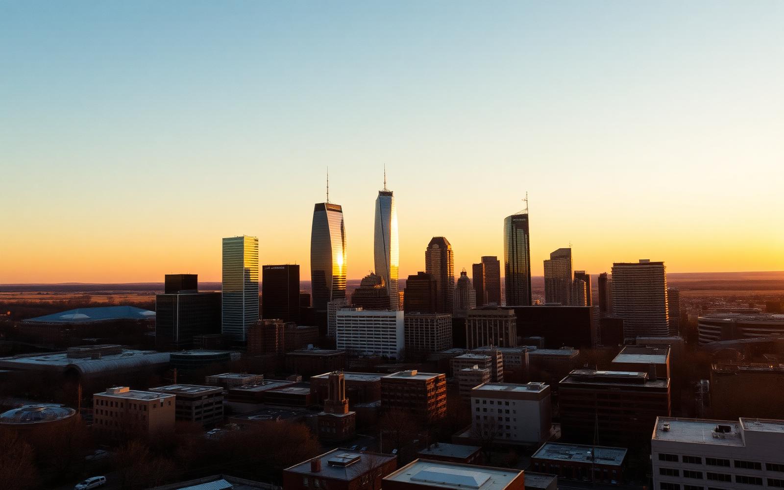 Charlotte skyline at dusk